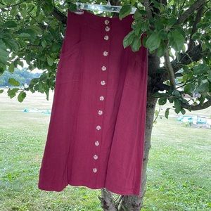 Orange creek maroon button skirt